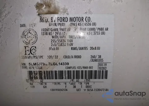 2020 Lincoln Aviator Reserve from USA, damaged, VIN 5LM5J7XC7LGL14339